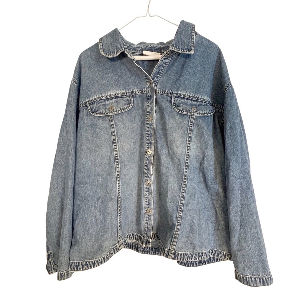 Elizabeth By Liz Claiborne Womens closet staple Denim blue‎ Jean Jacket Size 3x